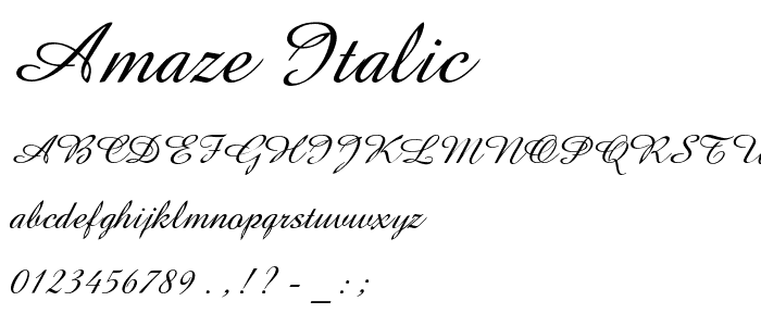 Amaze Italic font